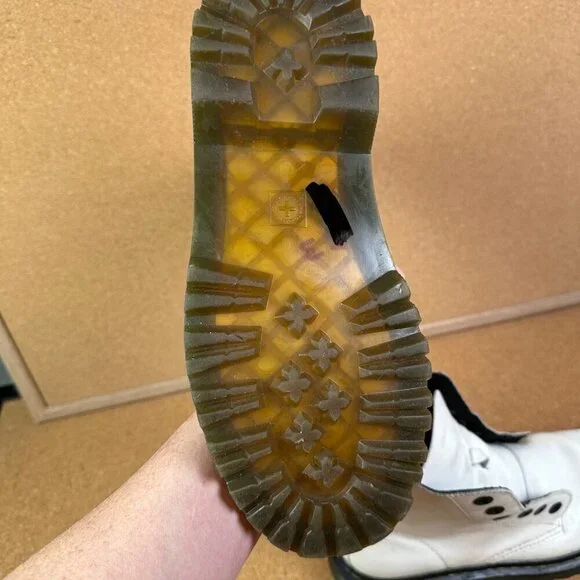 Dr Martens Luana White Combat Lace Up Boot Womens Size 9 - No Laces - Picture 8 of 8